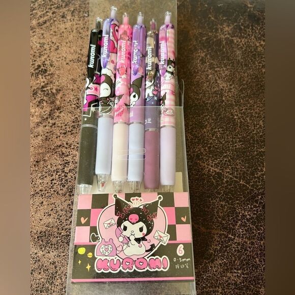 Kuromi Gel Pen Set of 6 - Picture 1 of 5